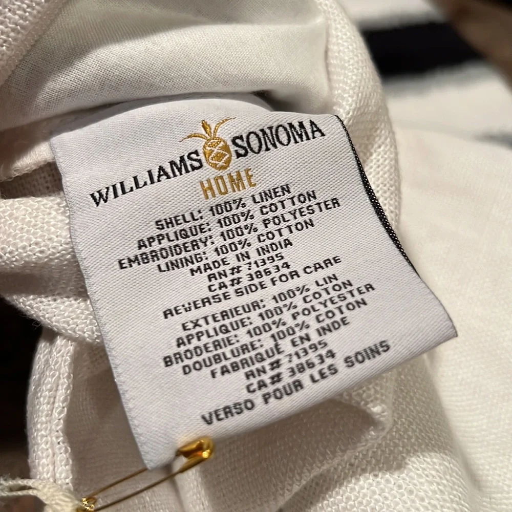 Williams Sonoma Home 22”x22” Pillow Cover